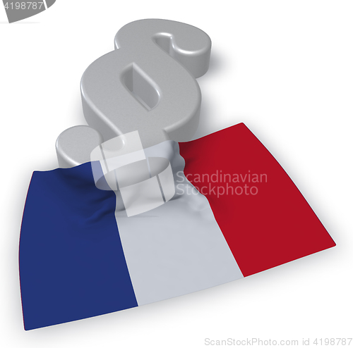 Image of paragraph symbol and flag of france - 3d rendering