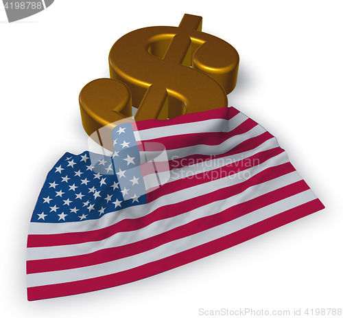 Image of dollar symbol and usa flag - 3d illustration 
