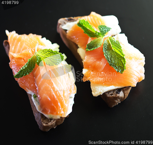Image of sandwiches with red fish