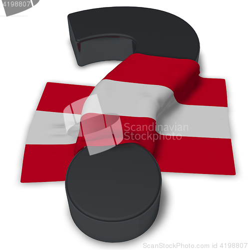 Image of question mark and flag of austria - 3d illustration