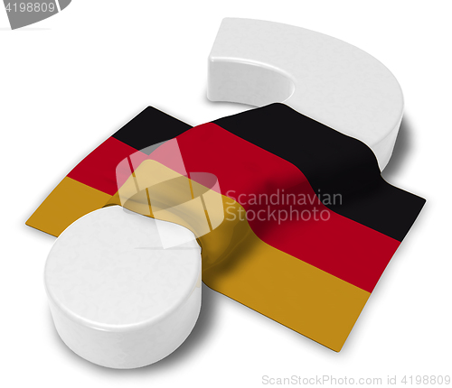 Image of question mark and flag of germany - 3d illustration