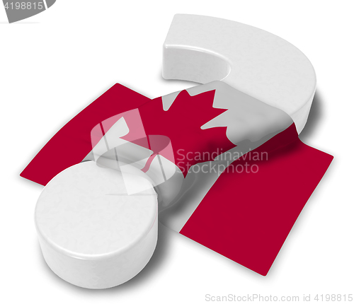 Image of question mark and flag of canada - 3d illustration