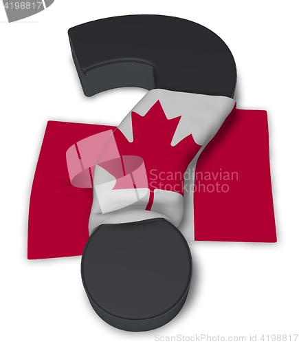 Image of question mark and flag of canada - 3d illustration
