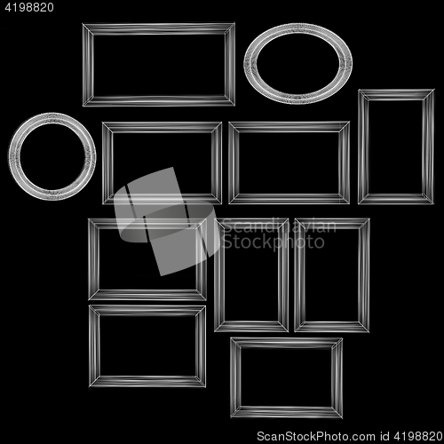 Image of Abstract frames. Conceptual design. 3D illustration
