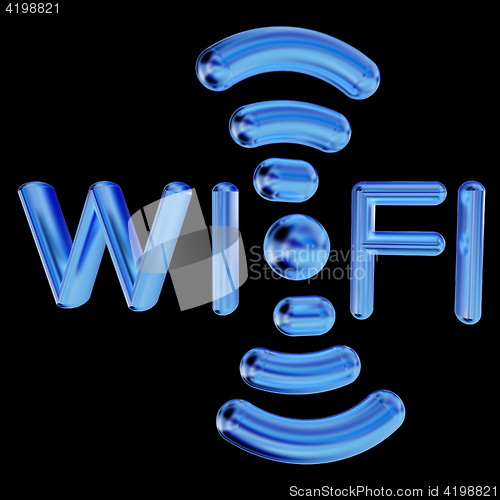 Image of Gold wifi icon for new year holidays. 3d illustration