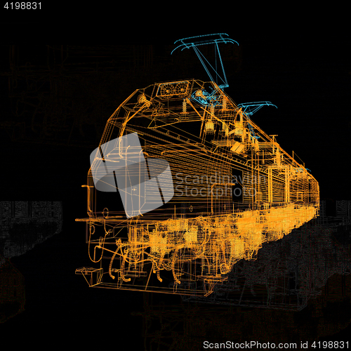 Image of train.3D illustration