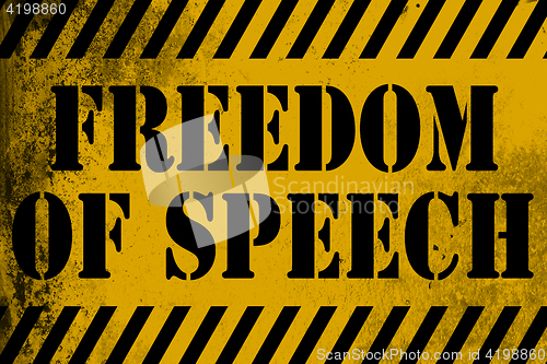 Image of Freedom of speech sign yellow with stripes