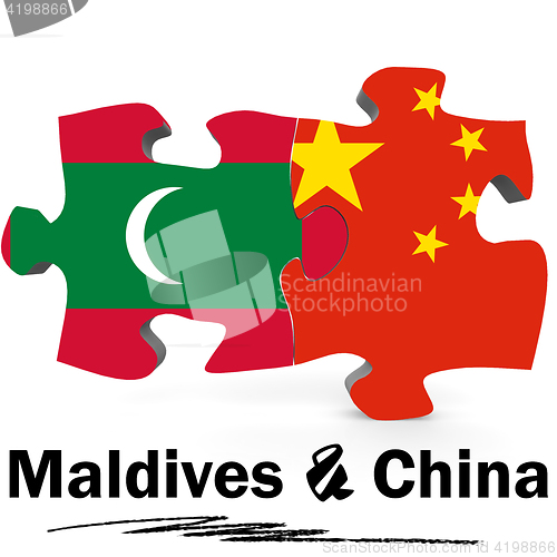 Image of China and Maldives flags in puzzle 