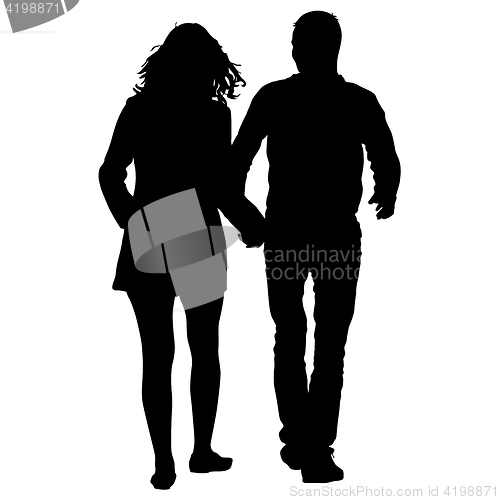 Image of Couples man and woman silhouettes on a white background. illustration