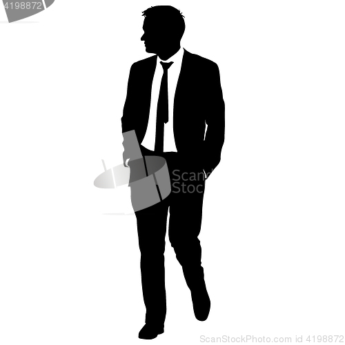 Image of Silhouette businessman man in suit with tie on a white background. illustration