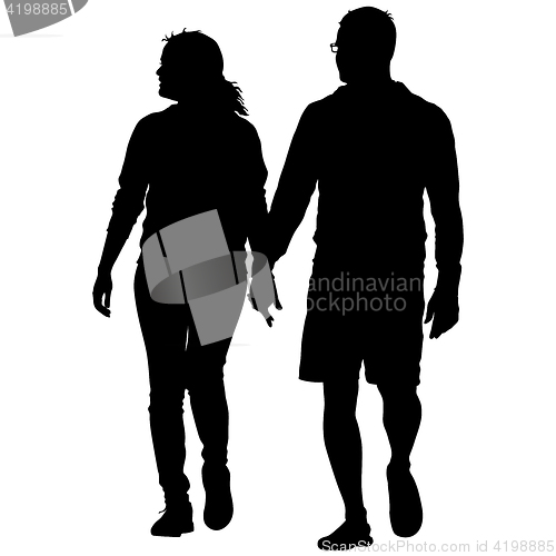 Image of Couples man and woman silhouettes on a white background. illustration