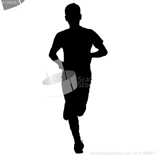 Image of Silhouettes. Runners on sprint, men. illustration