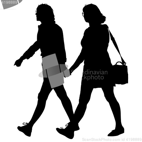 Image of Couples man and woman silhouettes on a white background. illustration