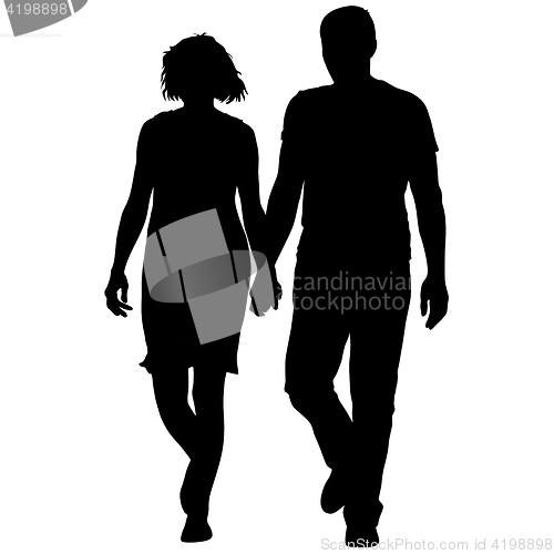 Image of Couples man and woman silhouettes on a white background. illustration