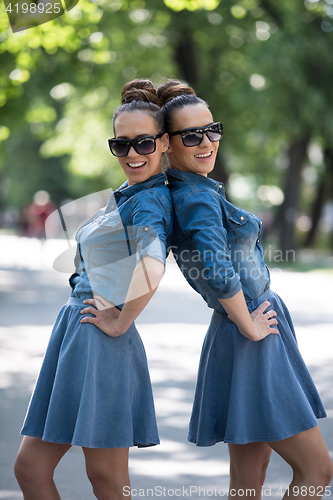 Image of twin sister with sunglasses