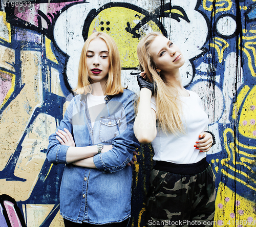 Image of best friends teenage girls together having fun, posing emotional