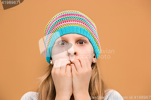 Image of The surprised teen girl