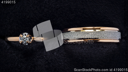 Image of Gold wedding rings top view