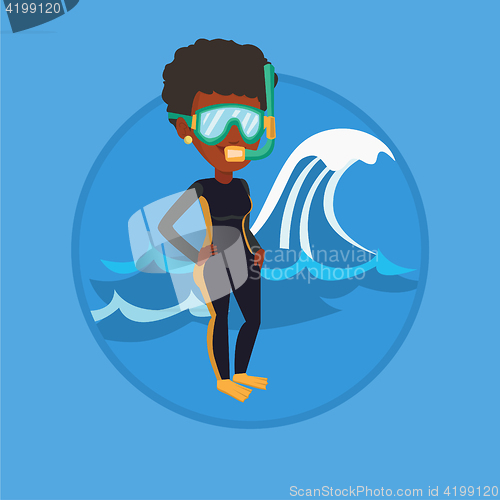 Image of Young scuba diver vector illustration.