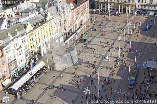 Image of Aerial view at Ban Jelacic Square in Zagreb, capital town of Cro