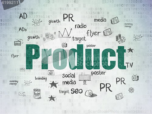 Image of Marketing concept: Product on Digital Data Paper background