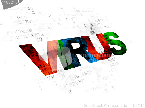 Image of Protection concept: Virus on Digital background