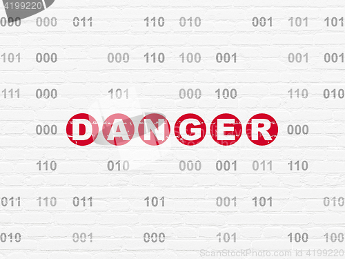 Image of Privacy concept: Danger on wall background