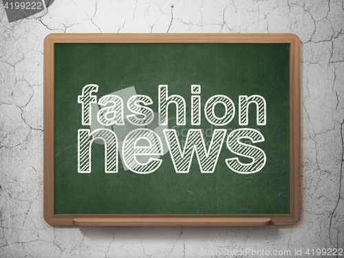 Image of News concept: Fashion News on chalkboard background