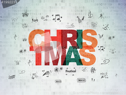 Image of Entertainment, concept: Christmas on Digital Data Paper background