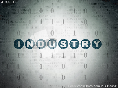 Image of Finance concept: Industry on Digital Data Paper background