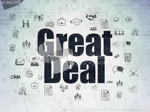 Image of Finance concept: Great Deal on Digital Data Paper background