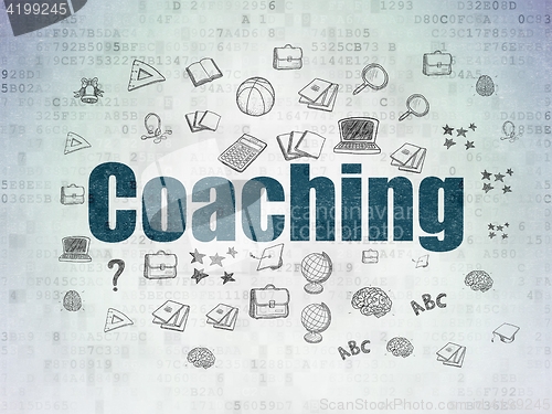 Image of Learning concept: Coaching on Digital Data Paper background