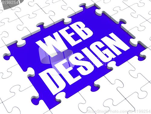 Image of Web Design Puzzle Shows Website Content