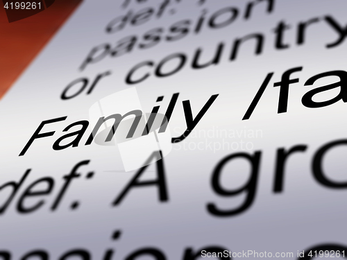 Image of Family Definition Closeup Showing Mom Dad Unity