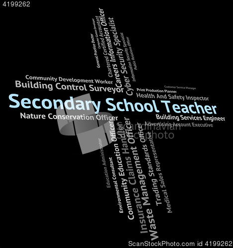 Image of Secondary School Teacher Means Give Lessons And Academies