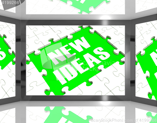 Image of New Ideas On Screen Showing Improved Ideas