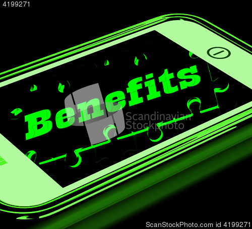 Image of Benefits On Smartphone Showing Messages Bonus