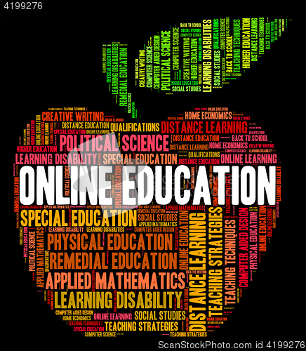 Image of Online Education Shows World Wide Web And College