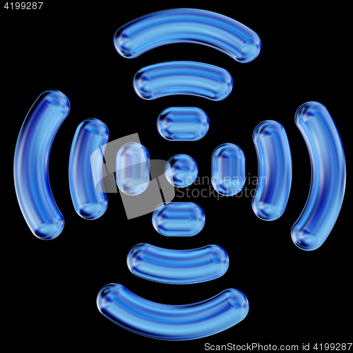 Image of Radio Frequency Identification symbol. 3d illustration