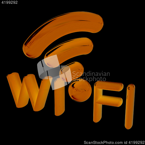 Image of WiFi symbol. 3d illustration