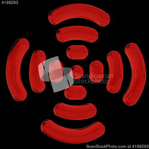 Image of Radio Frequency Identification symbol. 3d illustration