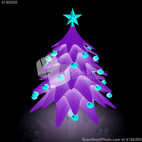 Image of Christmas tree. 3d illustration