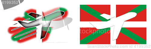 Image of Nation flag - Airplane isolated - Basque Country