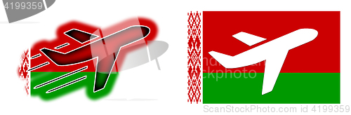 Image of Nation flag - Airplane isolated - Belarus