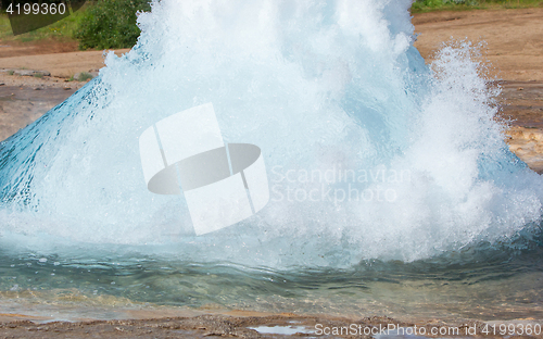 Image of The famous Strokkur Geyser - Iceland - Close-up