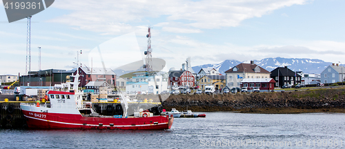 Image of Grundarfjordur city near Kirkjufell mountain, Iceland.