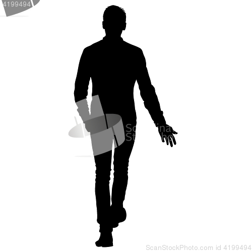 Image of Black silhouettes man on white background. illustration