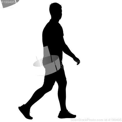 Image of Black silhouettes man on white background. illustration