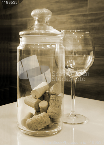 Image of Bottle Corks in Glass Jar