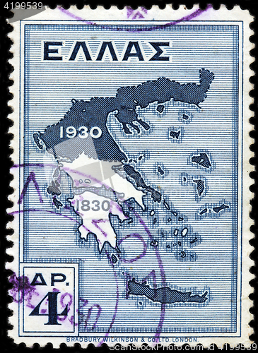 Image of Map of Greece Stamp